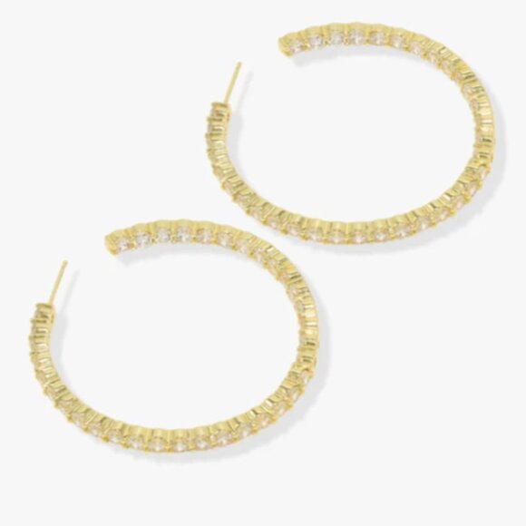 Melinda Maria Heiress Hoops 2" Earrings - Picture 2 of 4